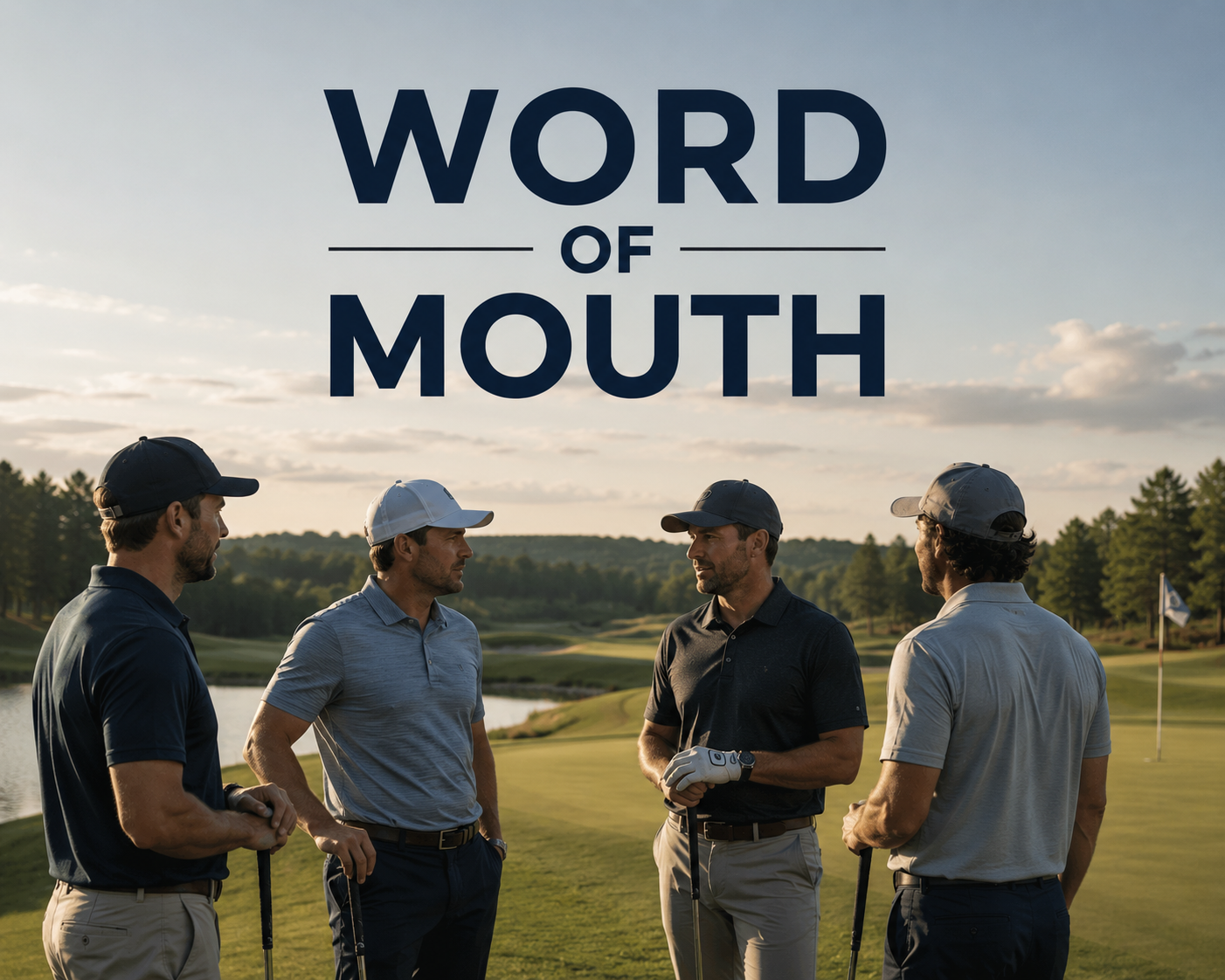 Group of golfers having a conversation